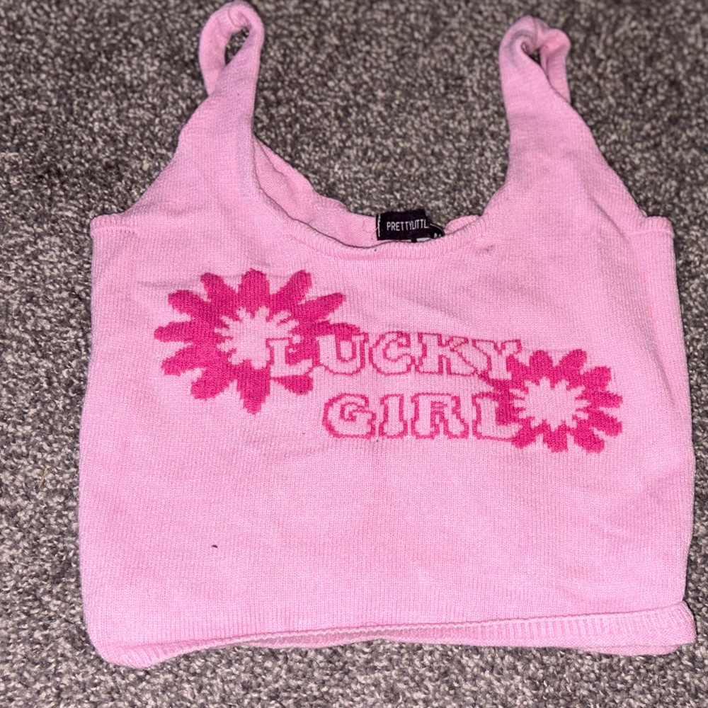 Pink 'Lucky Girl' Tank Top